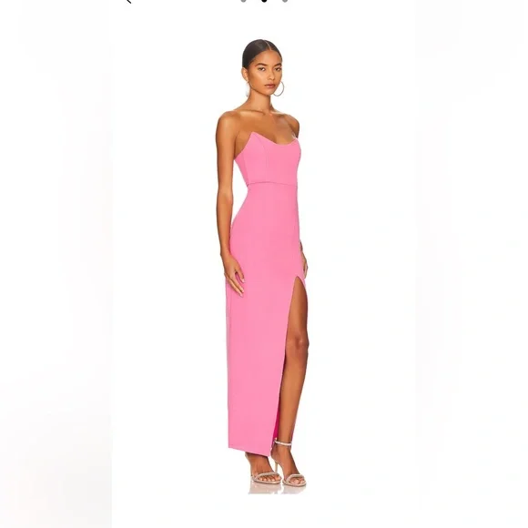 Superdown Ryleigh Strapless Pink Maxi Dress - Picture 2 of 4